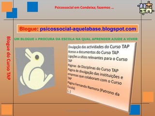 Psicossocial em Condeixa; fazemos …Cidadania & LimitaçãoPúblico  do  Colóquio, encerramento e entrega de lembranças de participação  (produzidas pelos formandos) aos convidados Formação em contexto de trabalho30Paulo Mendes Carregã