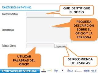 QUE IDENTIFIQUE
                  EL OFICIO

                     PEQUEÑA
                    DESCRIPCION
                      SOBRE EL
                     OFICIO Y LA
                      PERSONA




  UTILIZAR
PALABRAS DEL     SE RECOMIENDA
   OFICIO         UTILIZARLAS
 
