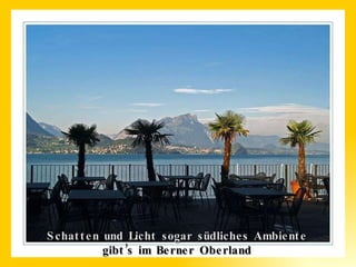 Schatten und Licht sogar südliches Ambiente  gibt’s im Berner Oberland 