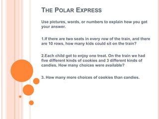 Go through the book page by page and ask the students to hold up their hand if they see the word train on the page.