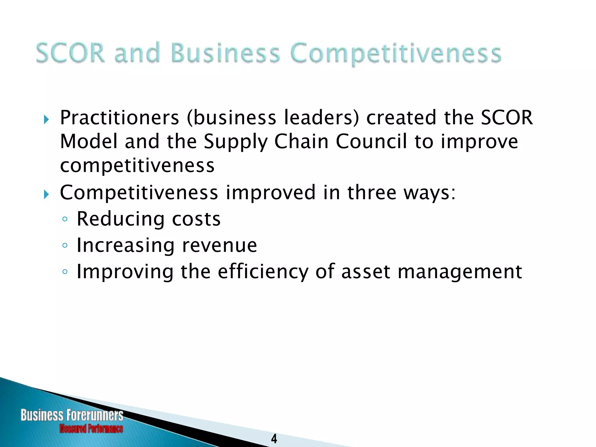 Historical Perspective of the SCOR Model