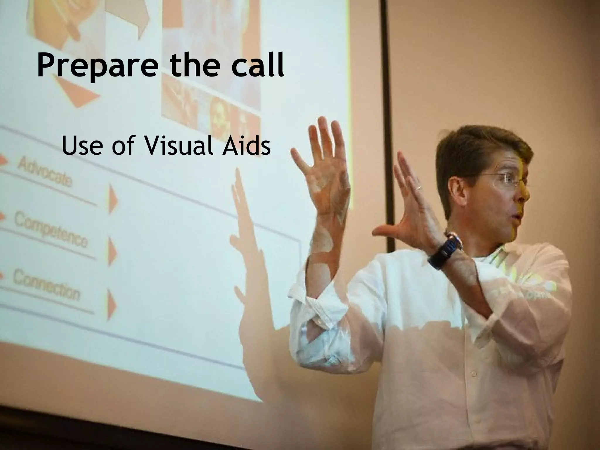 Prepare the call

 Use of Visual Aids
 