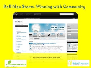 Dell Idea Storm-Winning with Community You Give New Product Ideas. Peers Vote. 
