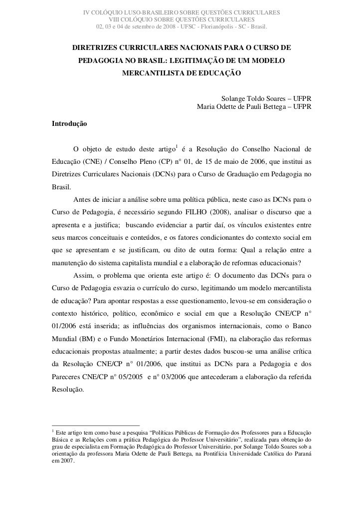 Diretrizes para o curso de pedagogia