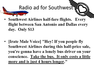Radio ad for Southwest