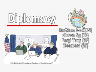 Diplomacy Matthew Seah(34) Shawn Ng (35) Daryl Tang (37) Alcantara (25) 