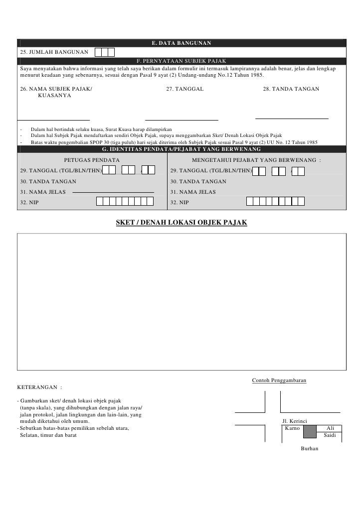 Surat Pemberitahuan Objek Pajak Spop