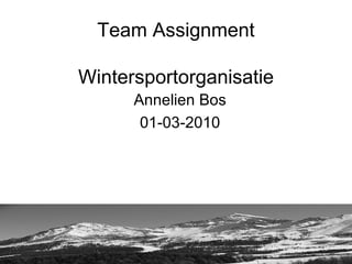 Team Assignment Wintersportorganisatie Annelien Bos 01-03-2010 