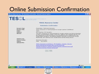 Online Submission Confirmation 