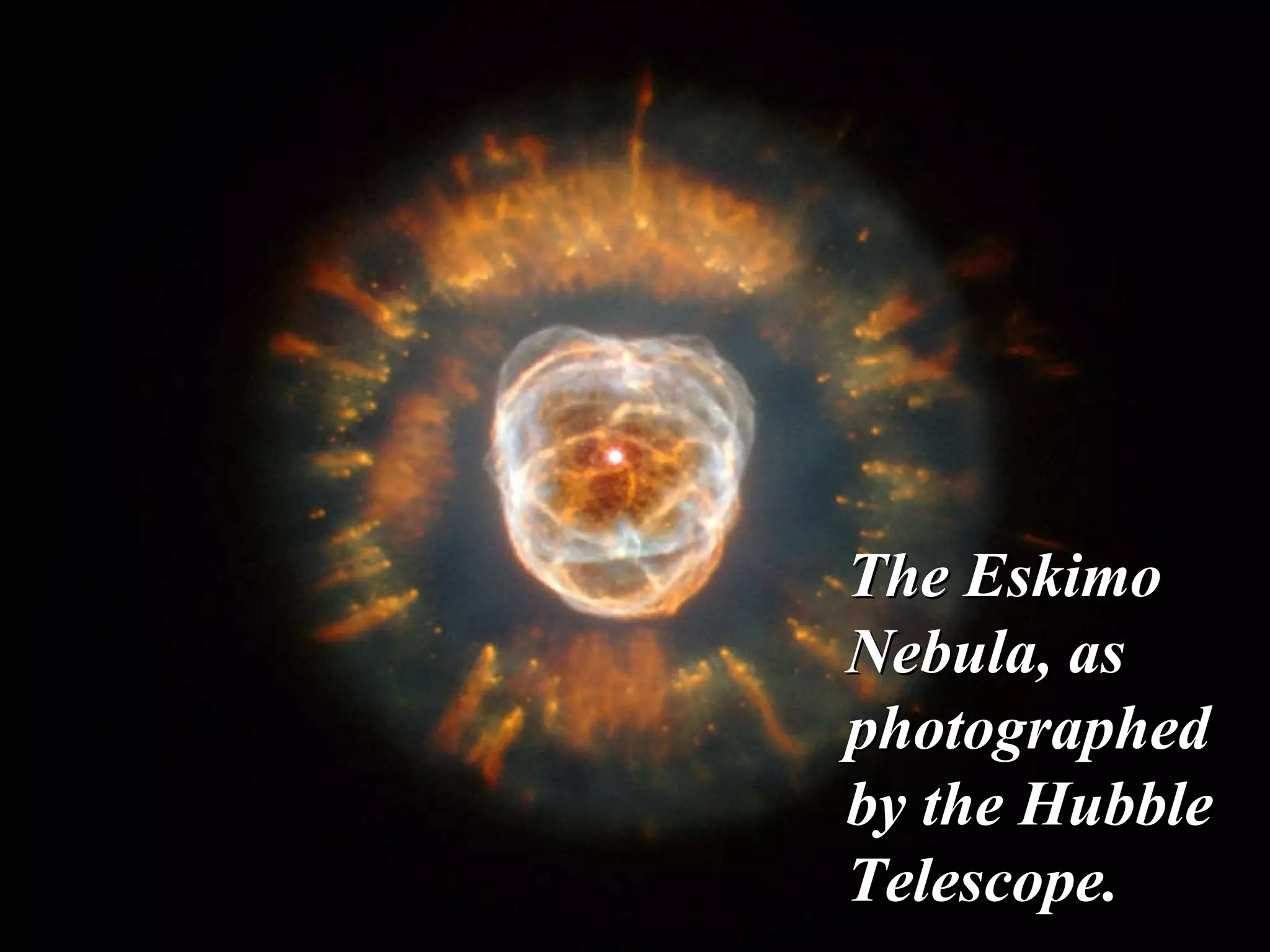 The Eskimo Nebula, as photographed by the Hubble Telescope. 