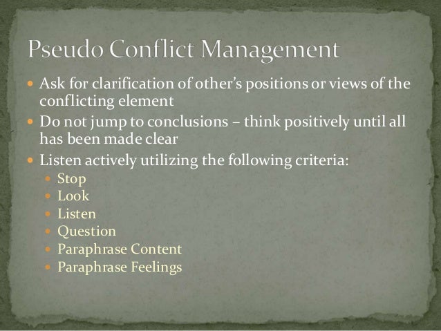 types of conflicts pseudo conflict