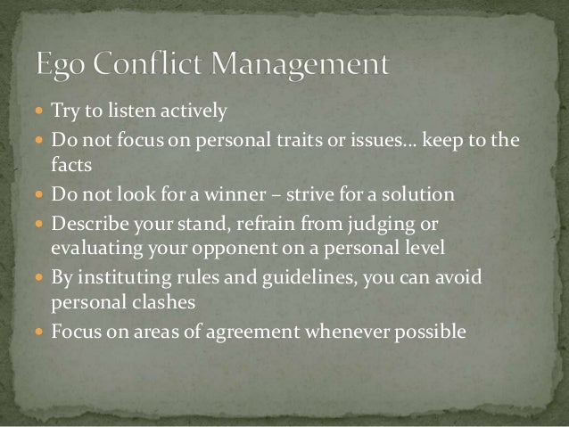 types of conflicts ego conflict