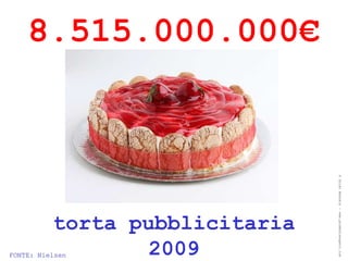 8.515.000.000€




                                ® Guido Masnata – www.promediaexpert.com
          torta pubblicitaria
FONTE: Nielsen    2009
 