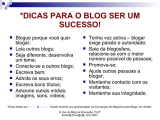 uso do blog na educação