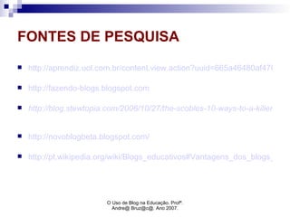 uso do blog na educação