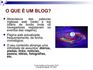 uso do blog na educação