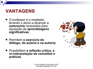 uso do blog na educação