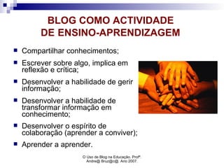 uso do blog na educação