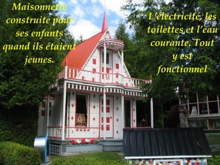 Maisonnette construite pour ses enfants quand ils étaient jeunes. L’électricité, les toilettes et l’eau courante. Tout y est fonctionnel 