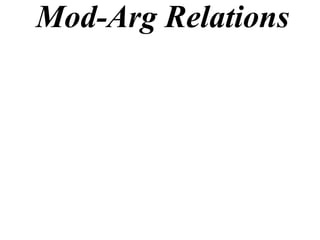 Mod-Arg Relations
 