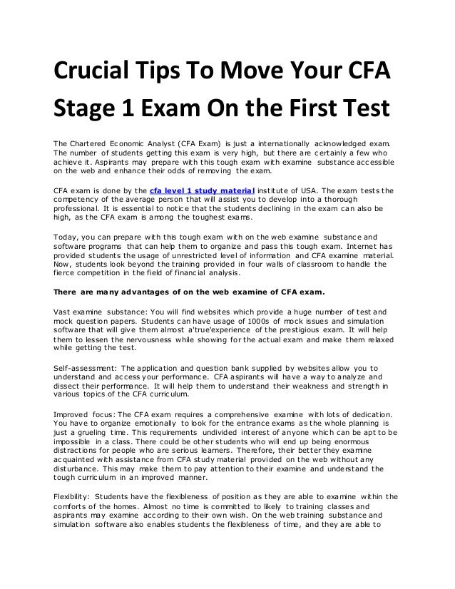 Cfa level 1 study material