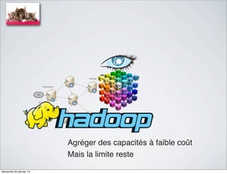 Agréger des capacités à faible coût
                         Mais la limite reste
dimanche 20 janvier 13
 