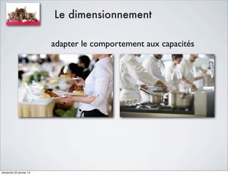 Le dimensionnement

                         adapter le comportement aux capacités




dimanche 20 janvier 13
 