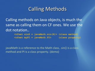 A materials list These are called ‘class’ methods and properties 