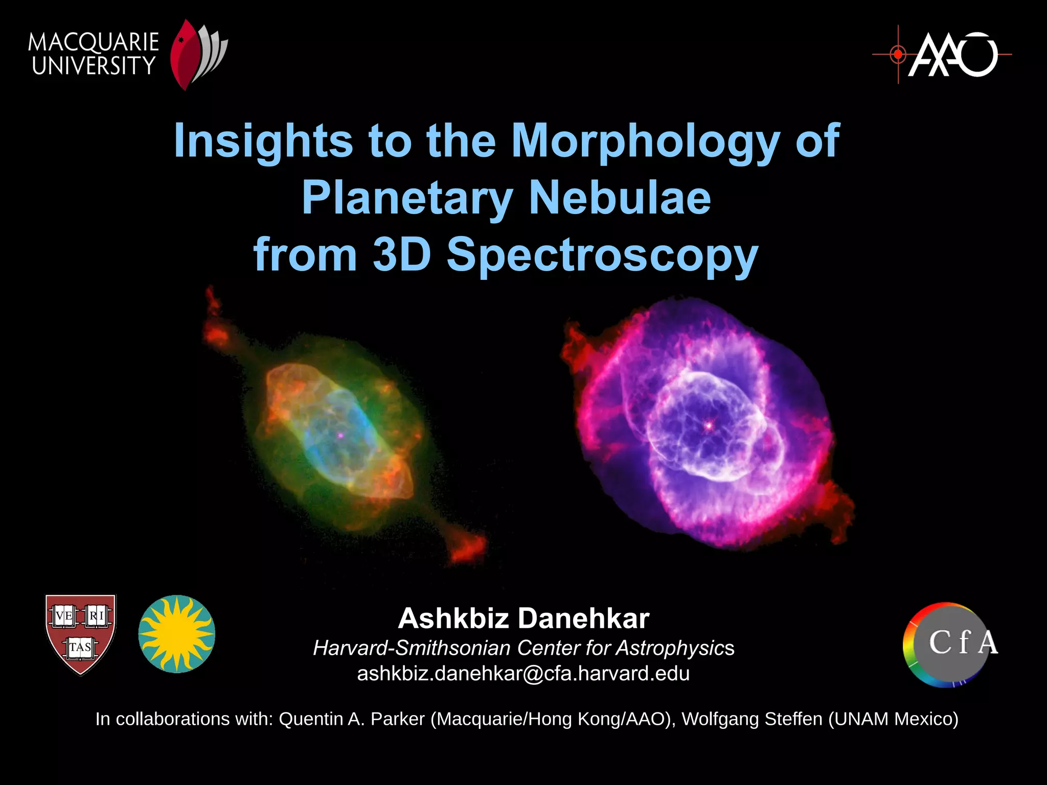 Insights to the Morphology of Planetary Nebulae from 3D Spectroscopy | PDF