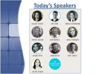 Today’s Speakers
 