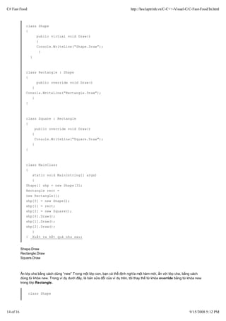 Giáo trình c# | PDF