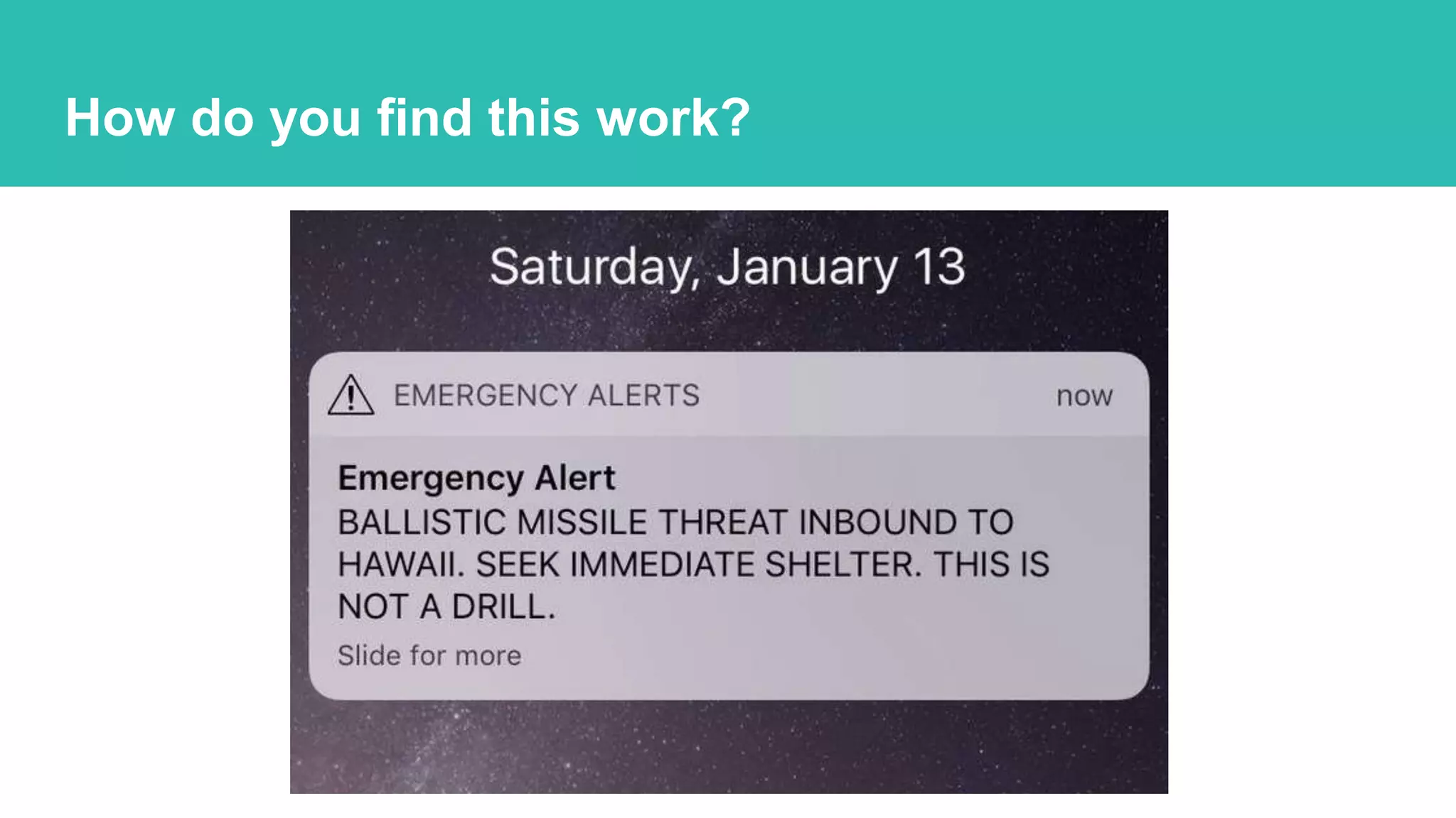 How do you find this work?
 