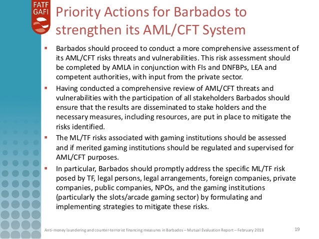 Cfatf Mutual Evaluation Report Of Barbados 2018
