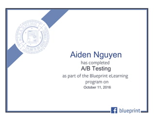 A/B Testing
October 11, 2016
Aiden Nguyen
 