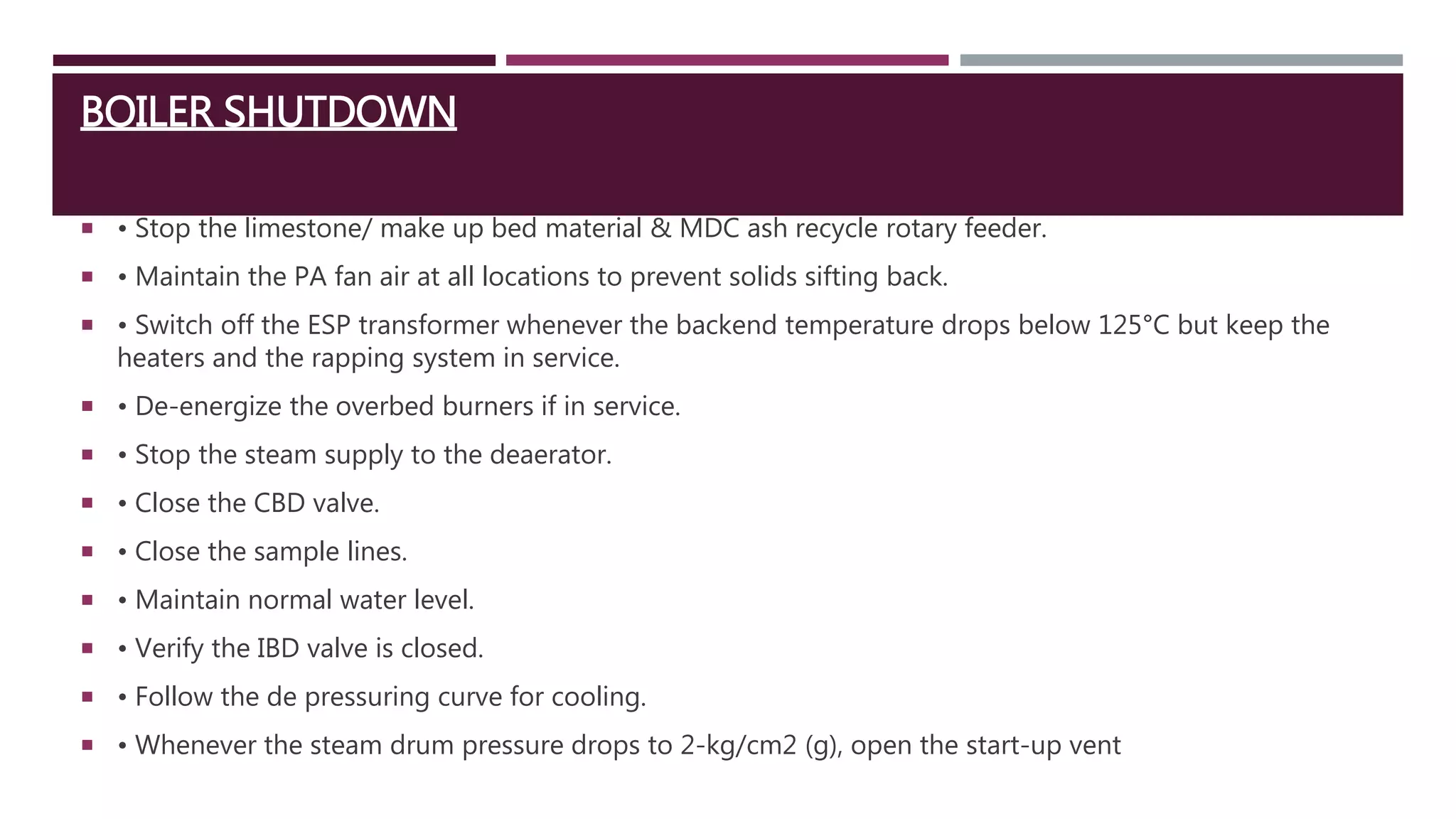 Cfbc boiler startup and shutdown | PPTX