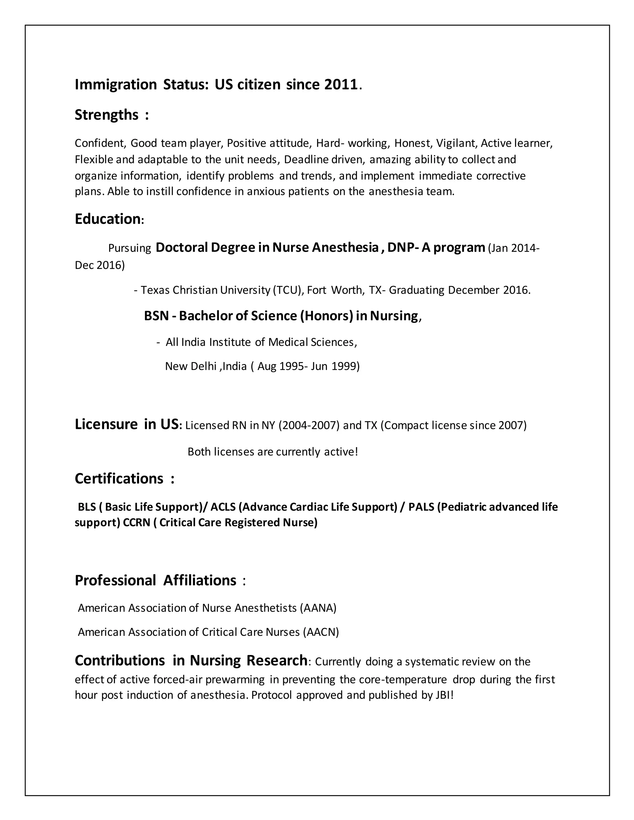 Jyothis Venus SRNA Resume PDF - Jyothis Venus SRNA Resume 4 2048 