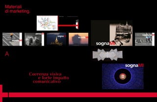 62 63
Materiali
di marketing.
A
llo scopo di promuovere la diffusione dell’immagine
di Milano in Italia e nel mondo, sono stati realizzati
materiali da distribuire in occasione di rassegne
fieristiche e di attività di promozione per eventi di vario
genere, con l’utilizzo del brand e di un format visivo
identificativo. Sono stati realizzati gadget, materiale
informativo (brochures, leaflets), CD rom e DVD sulla
città dove il brand Milano è immediatamente riconoscibile.
Il format visivo ideato, è anche applicato negli allestimenti
di stand fieristici, per garantire un’omogeneità di
comunicazione e un impatto comunicativo forte.
Il segno, sempre riconoscibile, è immediatamente Milano.
 