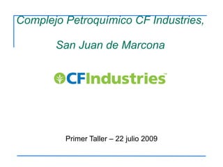 Complejo Petroquímico CF Industries,  San Juan de Marcona Primer Taller – 22 julio 2009 