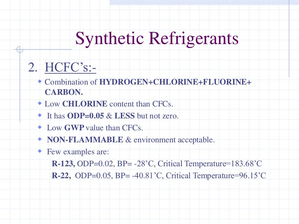 Cfc’s and hcfc’s