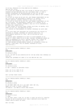 AISWEB - BOLETIM PERSONALIZADO - 22/09/2013 às 21:00:24 UTC - Total de Páginas: 26
página 15 de 26 :: IP 187.37.19.224
18 DO PLN, PRECEDIDO DA SIGLA RMK/CLR RJP EXEMPLO:
RMK/CLR RJP 165342.
2) AS ACFT QUE OPEREM EM SBRJ CUJA ORIGEM OU DESTINO SEJA SBSP E
OPERANDO EM SBSP MEDIANTE SLOT ATC (AIP-BRASIL ENR 1.9 ITEM 2)
ESTARAO DISPENSADAS DA OBRIGATORIEDADE DE SLOT ATC EM SBRJ.
3) SERA APLICADO SLOT DE OPORTUNIDADE EM SBRJ PARA AS ACFT CITADAS
NO ITEM 2.
4) AS ACFT DE POSSE DE UM SLOT ATC, QUE TENHAM CONHECIMENTO DA SUA
NAO UTILIZACAO COM ANTECEDENCIA SUPERIOR A 04 (QUATRO) HR DO
HORARIO PREVISTO, DEVERAO CANCELA-LO PELO SITE DO CGNA.
5) AS ACFT DE POSSE DE UM SLOT ATC, QUE TENHAM CONHECIMENTO DA SUA
NAO UTILIZACAO, COM ANTECEDENCIA INFERIOR A 04 (QUATRO) HR DO
HORARIO PREVISTO, DEVERAO INFORMAR A SALA AIS DO AP COORDENADO OU
AO ORGAO ATC, QUANDO EM VOO.
6) CADA USUARIO DA AVIACAO GERAL PODERA SOLICITAR, NO MAXIMO, DOIS
PARES DE SLOT DLY, POR MATRICULA DE ACFT.
7) O PERIODO DE FUNCIONAMENTO DA CENTRAL INTEGRADA DE SLOTS SERA
H24.
8) OS SLOTS PARA VOOS REGULARES SAO DISTRIBUIDOS POR OCASIAO DA
APROVACAO DO HOTRAN, CONSTANDO DE PLANILHA ESPECIFICA. OS
PROCEDIMENTOS DESCRITOS NO ITEM 1 NAO SE APLICAM AOS VOOS
REGULARES.
9) AVIACAO GERAL PERMANENCIA NO PATIO DE ESTACIONAMENTO DE NO
MAXIMO 03 (TRES) HORAS NO AD DE SBRJ. MAIORES INFORMACOES QUANTO AO
TEMPO DE PERMANENCIA NO PATIO, EFETUAR CONTATO COM O CENTRO DE
OPERACOES AEROPORTUARIAS (COA -SBRJ) NO TEL (21) 3814-7237.
10) PARA MAIORES ESCLARECIMENTOS QUANTO AO SLOTOMETRO E LOGIN DE
USUARIO, LIGAR PARA O TEL DA CENTRAL INTEGRADA DE SLOTS
0800-282-6612.)
RIO DE JANEIRO/SANTOS DUMONT,RJ (SBRJ)
AGA
D1901/2013
B) 03/07/13 18:17
C) 02/10/13 23:59
E) AD - AS ACFT DE ASA ROTATIVA EM FLT IFR NAO ESTAO SUBJ OBTENCAO DE
SLOT ATC.
DEVERA SER INFORMADO NO CAMPO 18 DO PLN RMK/OPR HEL IFR)
RIO DE JANEIRO/SANTOS DUMONT,RJ (SBRJ)
ATM
Z1221/2013
B) 19/09/13 17:57
C) 12/12/13 01:59
E) REP - INSERIR OS SEGUINTES FIXOS:
TOZA: S22 35.61/ W042 04.54
RIAL: S22 41.03/ W042 11.16
REF: AIP-MAP PARTE COORD)
RIO DE JANEIRO/SANTOS DUMONT,RJ (SBRJ)
ATM
D2262/2013
B) 09/08/13 13:55
C) 07/10/13 23:59
E) IAC RNAV (RNP) RWY 20L E IAC RNAV (RNP) RWY 02R,
AMBAS DE 02 MAY 13 AIRAC, CORRIGIR:
VOR MARICA - ALT MNM DE 3000FT PARA 4000FT)
RIO DE JANEIRO/SANTOS DUMONT,RJ (SBRJ)
ATM
Z0405/2013
B) 30/05/13 00:00
C) PERM
E) IAC RNAV (GNSS) F RWY 20L (30 MAY 13 AIRAC SUP N075/13) CORRIGIR
POSICAO DO FAF DO WAYPOINT RJ107 PARA O WAYPOINT RJ108 TANTO NA
PLANTA COMO NO PERFIL DA CARTA
REF: AIP MAP)
 