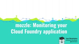 mozzle: Monitoring your
Cloud Foundry application
Ivan Borshukov
Software Developer
@borshukov
 