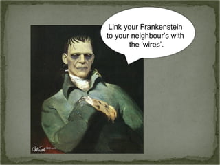 Link your Frankenstein
to your neighbour’s with
the ‘wires’.
 