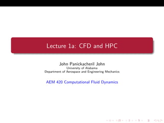 Computational Fluid Dynamics Lecture 1 AEM | PDF