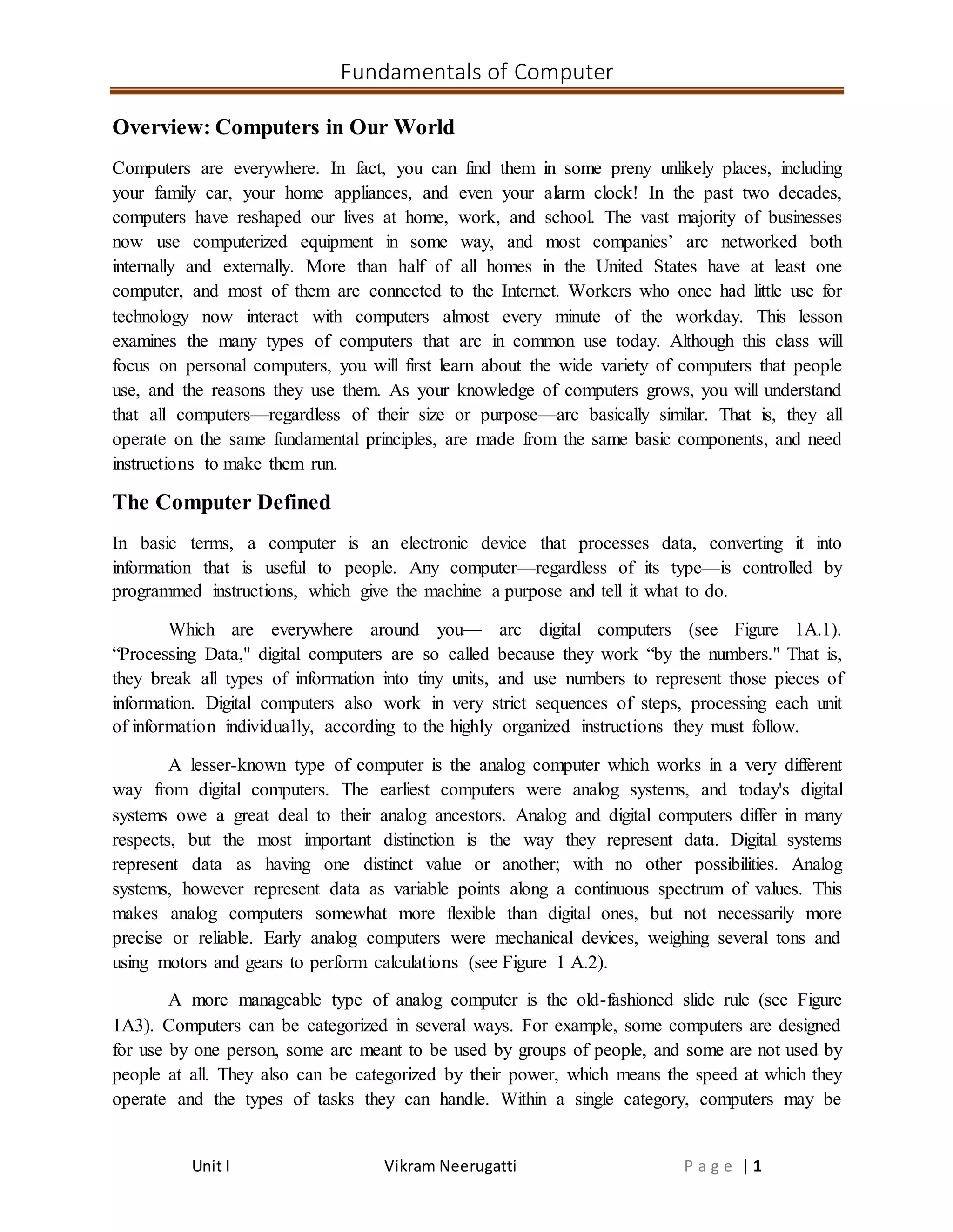 Computer Fundamentals | DOCX