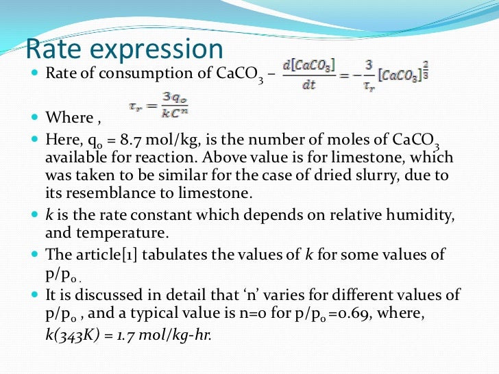 Kinetics Of Flue Gas Desulfurization Dry Scrubbing