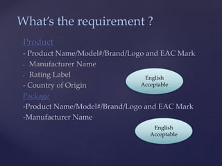 EAC Mark - Eurasian Custom Union | PPT