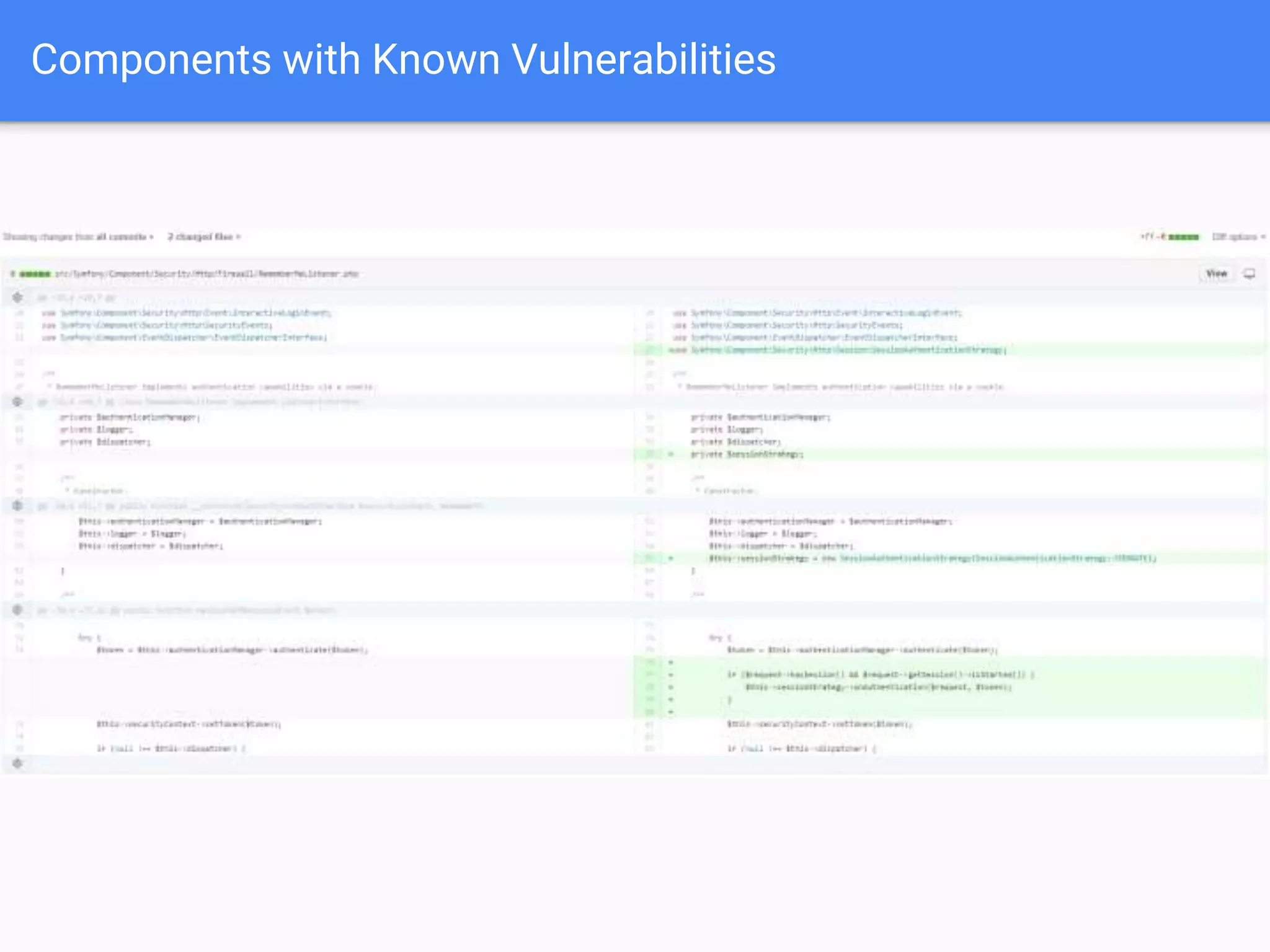 Components with Known Vulnerabilities
 