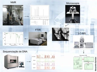 NMR                     Microscopia




                      FTIR
                                       LC-MS




Sequenciação de DNA




                                               Alexandre Quintas
 