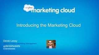 in/derektweets
@derektweets
Derek Laney
Director Product Marketing Management
Introducing the Marketing Cloud
 