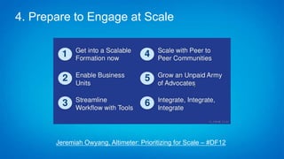 Jeremiah Owyang, Altimeter: Prioritizing for Scale – #DF12
4. Prepare to Engage at Scale
 